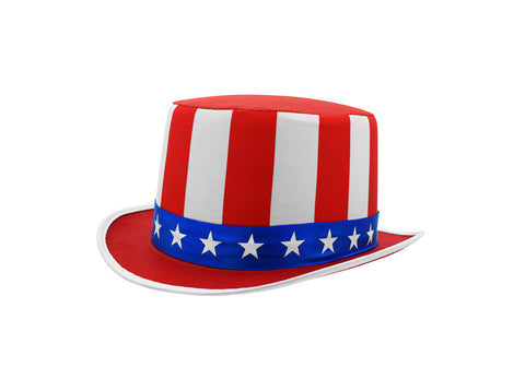 Mens Uncle Sam Top Hat Red White Blue Patriotic July 4th Costume Accessory Prop