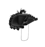 Womens Small Mini Buccaneer Pirate Tricorn Hat Faux Feathers Halloween Costume