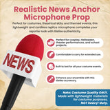 Fake News Reporter Microphone Mic Flag Cube Plastic Cordless Costume Prop