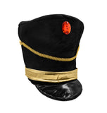 Unisex Adult Black Band Major Toy Soldier Hat Faux Red Gem Costume Accessory