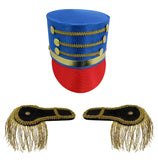 Adult Drummer Boy Toy Soldier Hat Shoulder Epaulettes Costume Accessory