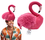 Swimming Velveteen Flamingo Hat, Pink, One Size