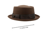 Adult Pork Pie Porkpie Top Hat Felt Casual Boater Gangster Cap Costume Accessory