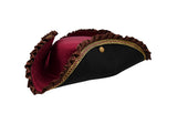 Deluxe Tricorn Tricorner Pirate Hat Buccaneers Cap Halloween Costume Accessory