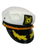 Adult Captain's Yacht Sailors Hat - Boating Snapback Adjustable Sea Admiral Cap Navy Costume Accessory