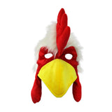 Adult Fuzzy Chicken Hat With Gizzard Rooster Hat Mask Costume Accessory One Size