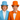 Adult Tall Felt Top Hats Costume Set, Blue Orange One Size