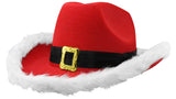 Unisex Light Up LED Red & White Santa Claus Christmas Cowboy Hat Western Costume