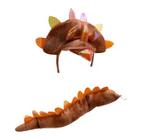 Adult Triceratops Dragon 3 Horn Dinosaur Headband Tail Costume Accessory Set