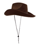 Adult Brown Western Sheriff Badge Cowboy Hat Halloween Cosplay Costume Accessory