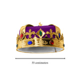 Adult Royal King Crown Queen Regal Jeweled Gold Hat Halloween Wiseman Costume Accessory