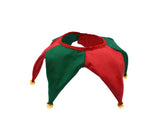 Adult Elf Green Red Clown Jester Collar Jingle Bells Holiday Christmas Costume