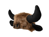 Adult Furry Bison Buffalo Hat Soft Horns Ears Fluffy Animal Costume Accessory