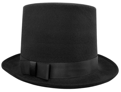 Wool Felt Costume Top Hat - Deluxe High Crown Tall Top Hat for Adults - Dress Up Accessory for Roaring 20s Party, Magician, Circus Ringmaster, Steampunk & Victorian Era Costumes