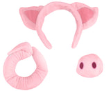 Unisex Pig Ears Headband Nose and Tail Accessory Set, Pink, One Size