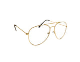 Clear Lens Adult Gold Wire Frame Aviator Glasses Costume Accessory Prop One Size