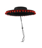 Adult Cosplay Matador Hat Red Poms Bullfighter Mariachi Cap Costume Accessory