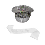 Iridescent Bride Captain Hat Bride To Be Sash Wedding Bachelorette Accessory