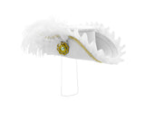 Womens Small Mini Buccaneer Pirate Tricorn Hat Faux Feathers Halloween Costume