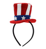 4th of July Mini Uncle Sam USA Patriotic Top Hat On Headband Costume Accessory