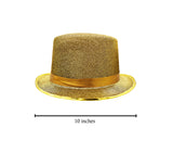 Adult Shiny Yellow Gold Glitter Mesh Top Hat Mardi Gras Party Costume Accessory