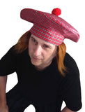 Golf Scottish Irish Tam Hat Plaid Tam O Shanter with Hair Costume Accessory