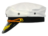 Adult Captain's Yacht Sailors Hat - Boating Snapback Adjustable Sea Admiral Cap Navy Costume Accessory