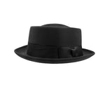 Adult Pork Pie Porkpie Top Hat Felt Casual Boater Gangster Cap Costume Accessory