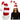 Adult White Red Long Striped Light Up Ball Santa Claus Elf Stocking Cap Hat