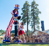 Adult Large Uncle Sam Top Hat Red Silver Blue Sequin Patriotic Costume Accessory