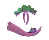 Adult Stegosaurs Spiked Dinosaur Headband Tail Dragon Costume Accessory Set