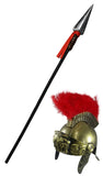 Medieval Knight Roman Helmet with Faux Feathers And Spear Prop Legion Centurion Gladiator Costume Warrior Accessories