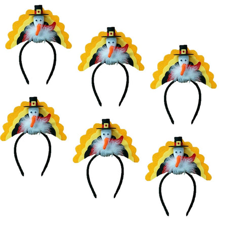 Nicky Bigs Novelties Thanksgiving Pilgrim Turkey Trot Headband, (Pack of 6), Multicolor, One Size