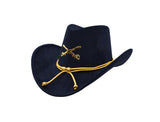 Mens Civil War Officer Cavalry Cowboy Western Hat Soldier Cap Costume Accessory