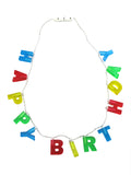 LED Light-up Happy Birthday Necklace Flashing Letters Glow Party Accessory