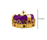 Unisex Adult Royal King Queen Velveteen Robe and Jeweled Crown Costume Accessory Set