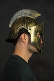 Medieval Knight Greek Spartan Helmet Costume Gold Gladiator Warrior Roman Helmets With Folding Face Mask